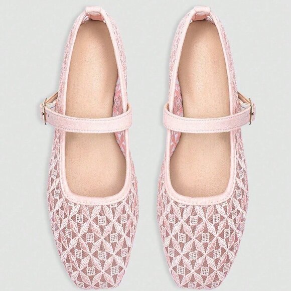 Shoes - Pink Party Women's Square Toe Slip-On Flat